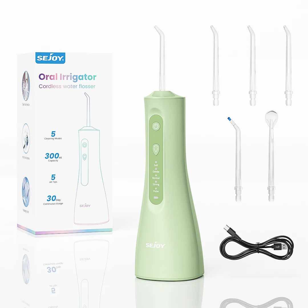 Sejoy Electric Water Flosser Oral Irrigator Rechargeable 5 Modes