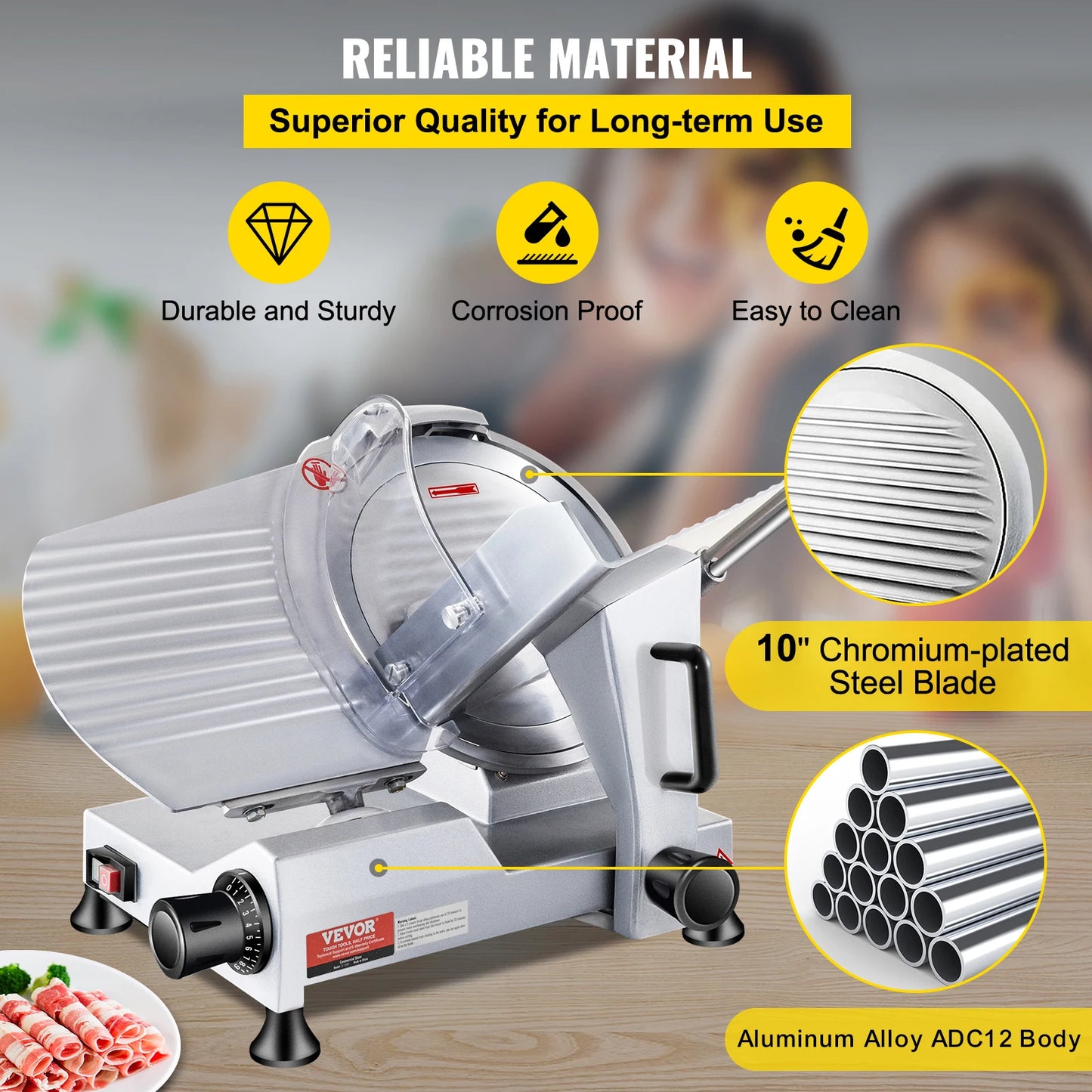 VEVOR 240W Commercial Meat Slicer Deli Food Slicer