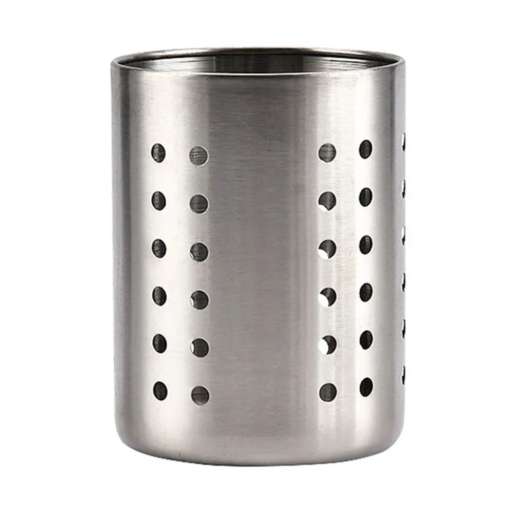 Stainless Steel Countertop Utensil Organizer Cutlery Holder With Drain Holes