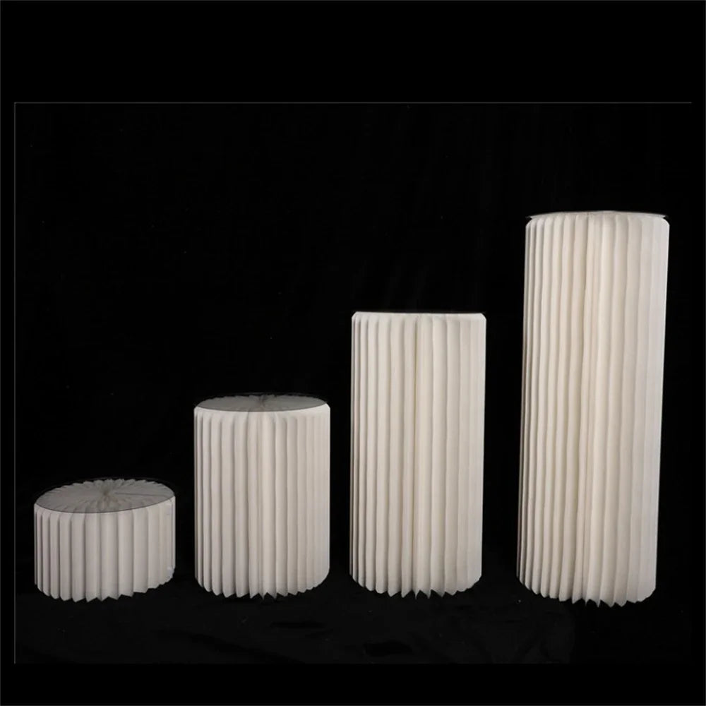 NONECN Paper Folding Cylinder Display Rack for Weddings and Events Adjustable Heights 20 to 100 cm Diameter 30 cm