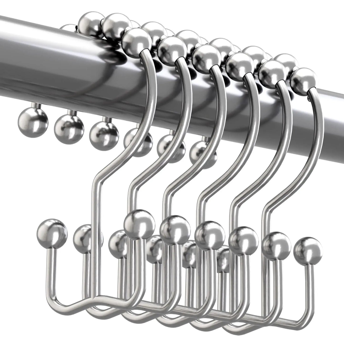 Decorative Stainless Steel Shower Curtain Hooks Moisture Resistant Durable Bathroom