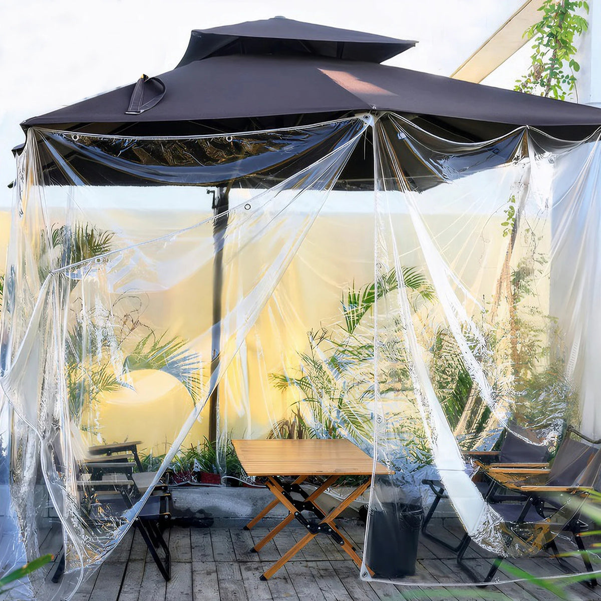 Transparent PVC Tarpaulin Waterproof Heavy Duty Outdoor Cover