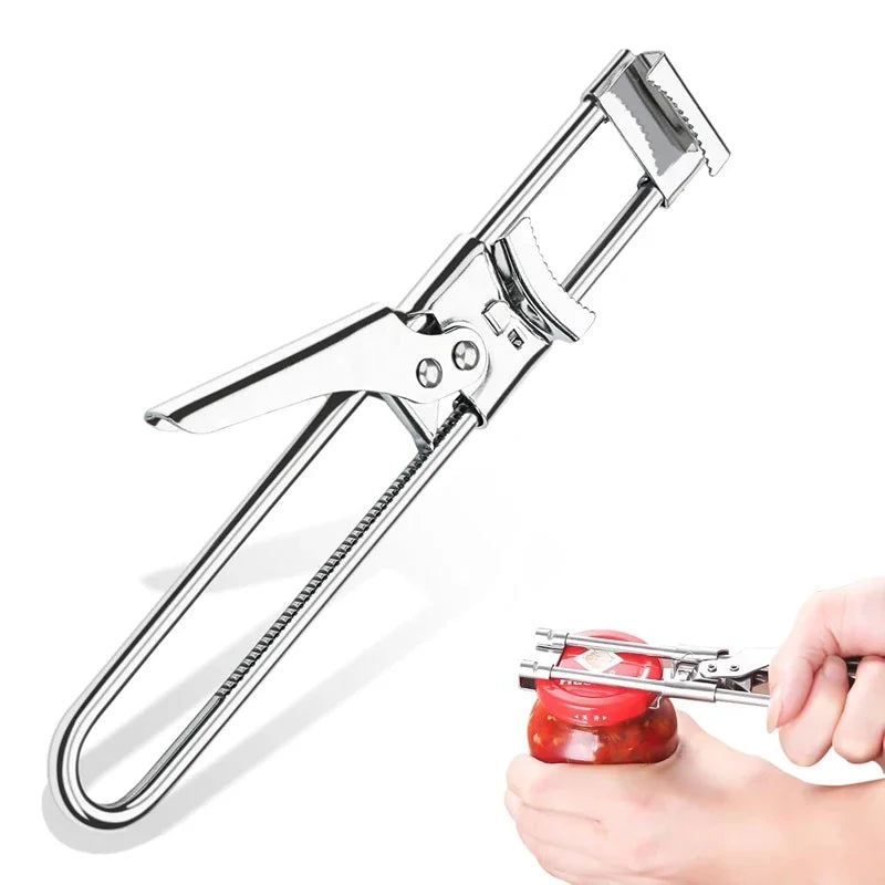 Stainless Steel Adjustable Bottle Jar And Can Opener With Non Slip Handle For Kitchen Tasks