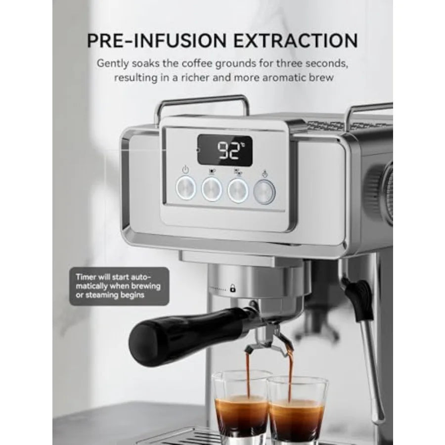 MDNG Professional 20 Bar Stainless Steel Espresso Machine