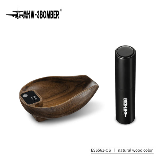 MHW-3BOMBER OVO Coffee Scale Digital Food Kitchen Scale Precise Wooden Bean Scale with Spray Bottle Barista Professional Tool