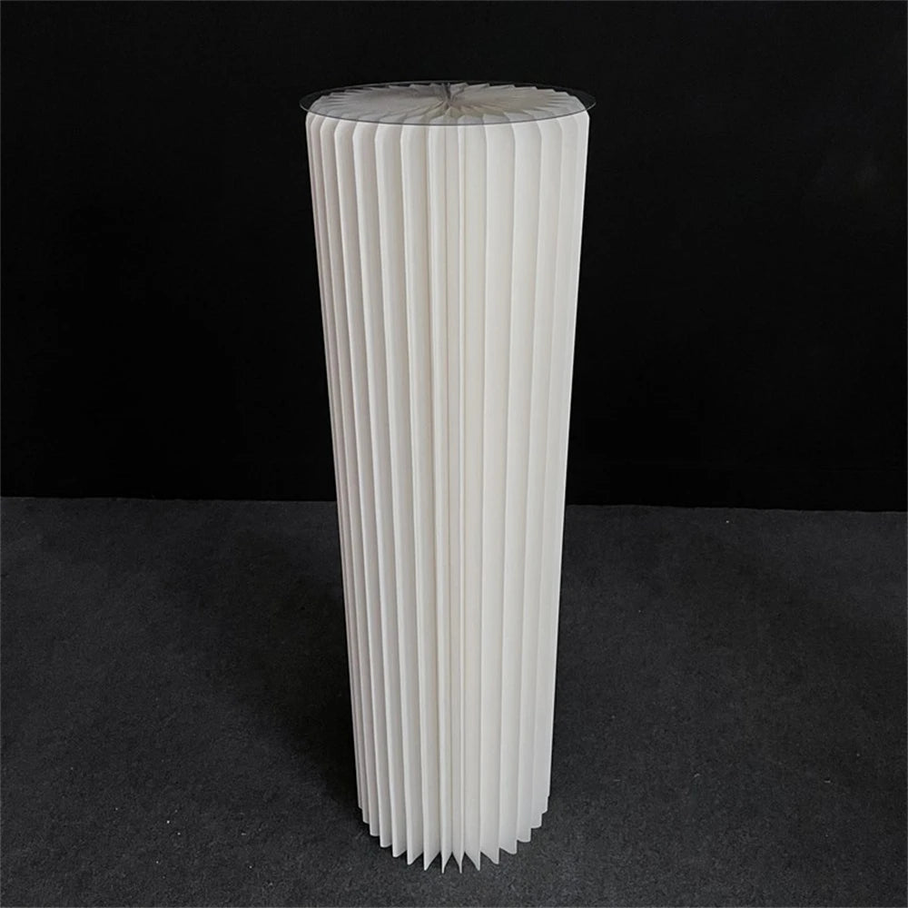 NONECN Paper Folding Cylinder Display Rack for Weddings and Events Adjustable Heights 20 to 100 cm Diameter 30 cm