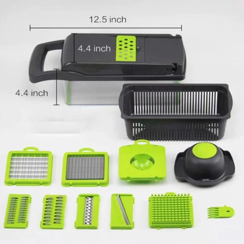 Upgraded Vegetable Chopper, Multi-Functional Easy Safe Kitchen Slicer Dicer for Fast Meal Preparation