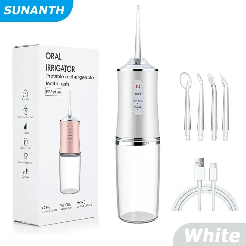 Portable Cordless Dental Water Flosser And Oral Irrigator IPX7 Waterproof