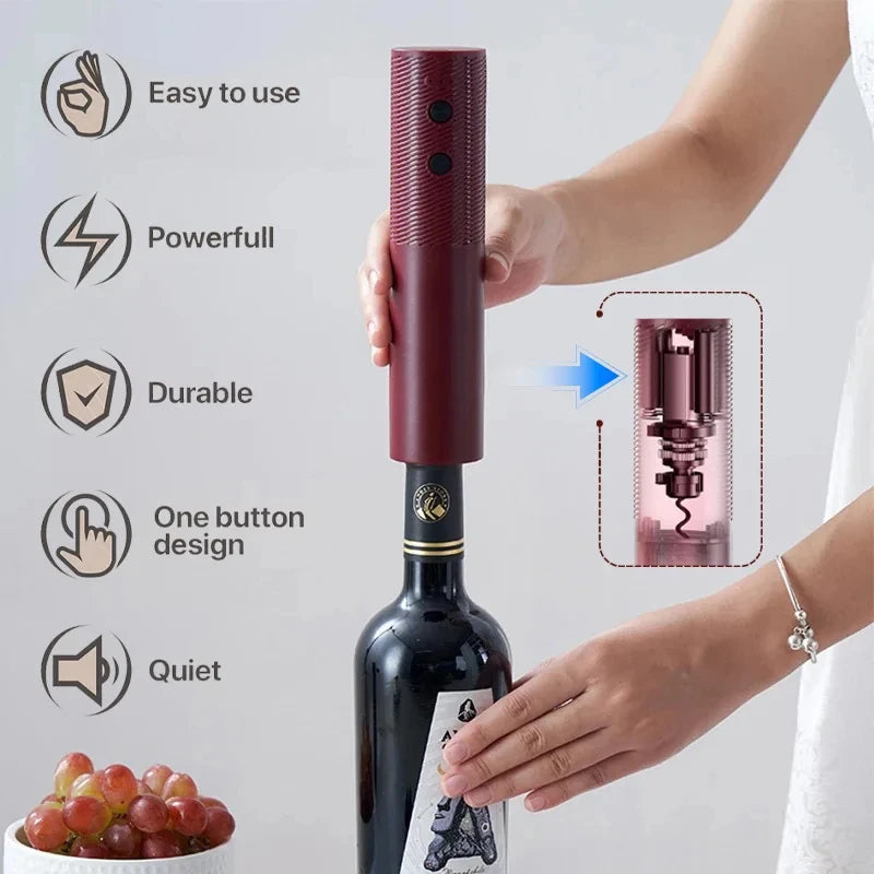 Homefish Electric Wine Bottle Opener Automatic Corkscrew USB Rechargeable Cordless Opens Bottles In Seconds For Parties