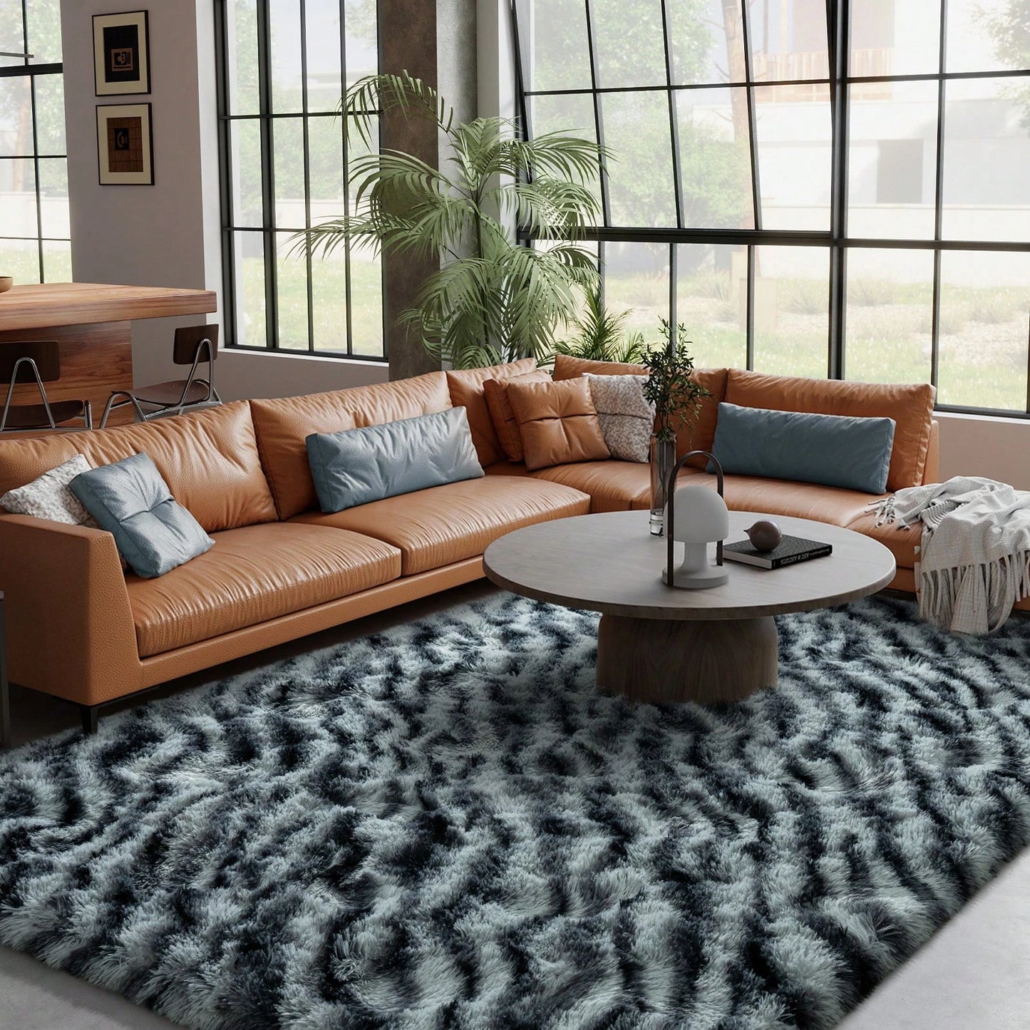 NONED Luxury ZebraPrint FluffyLong ShagRug For Bedroom LivingRoom UltraSoft Plush