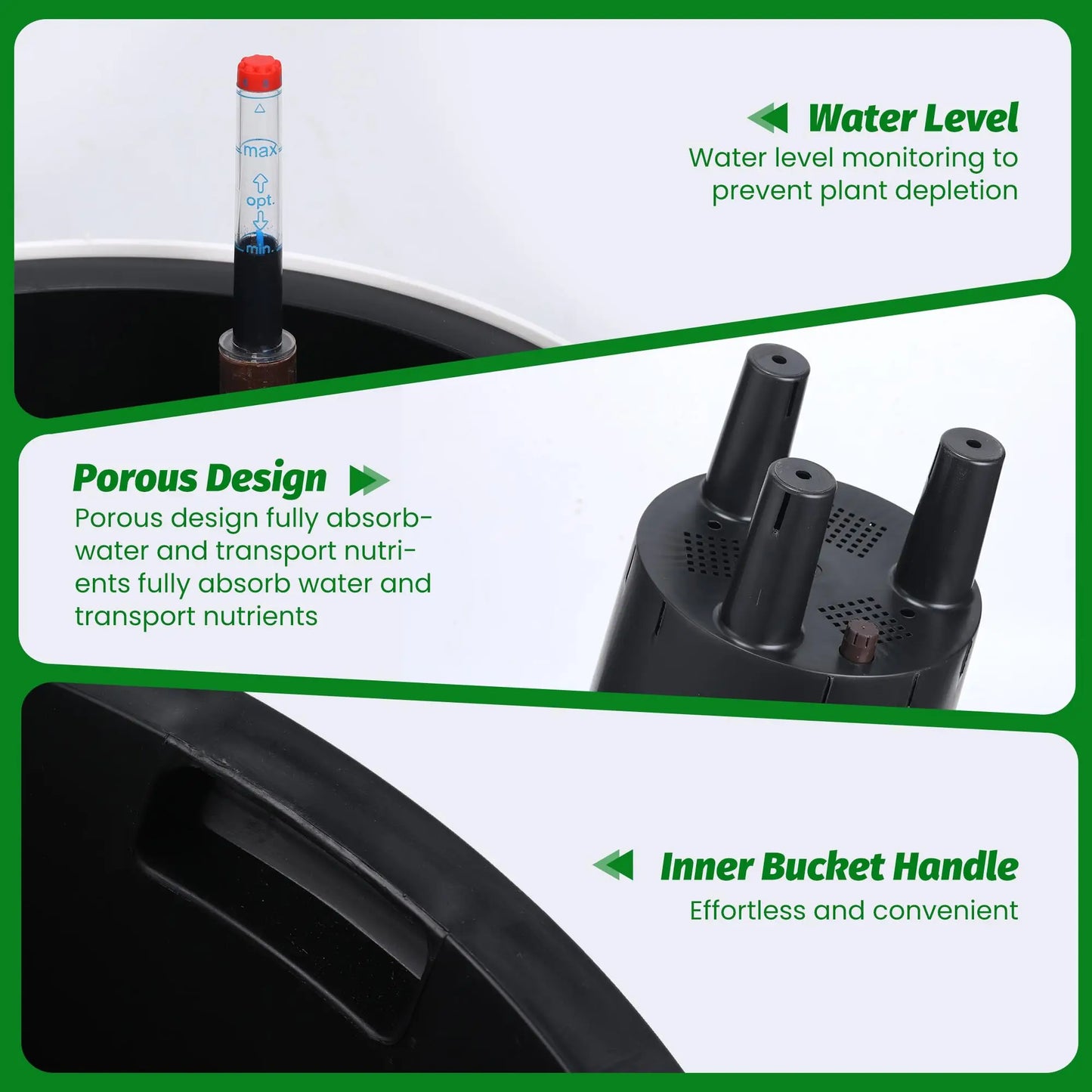 HiMISS Self Watering Planter With Water Level Indicator For Indoor And Outdoor Use