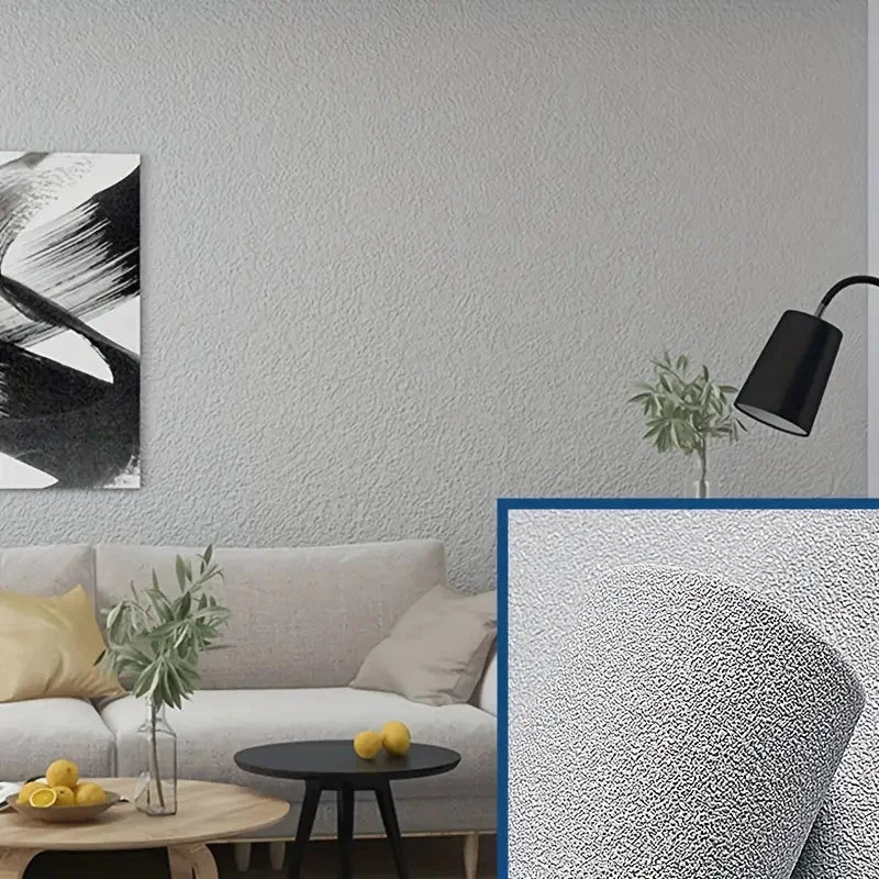 NONECN Linen 3D Foam Wallpaper Self Adhesive PVC Waterproof Wall Covering for Renovation