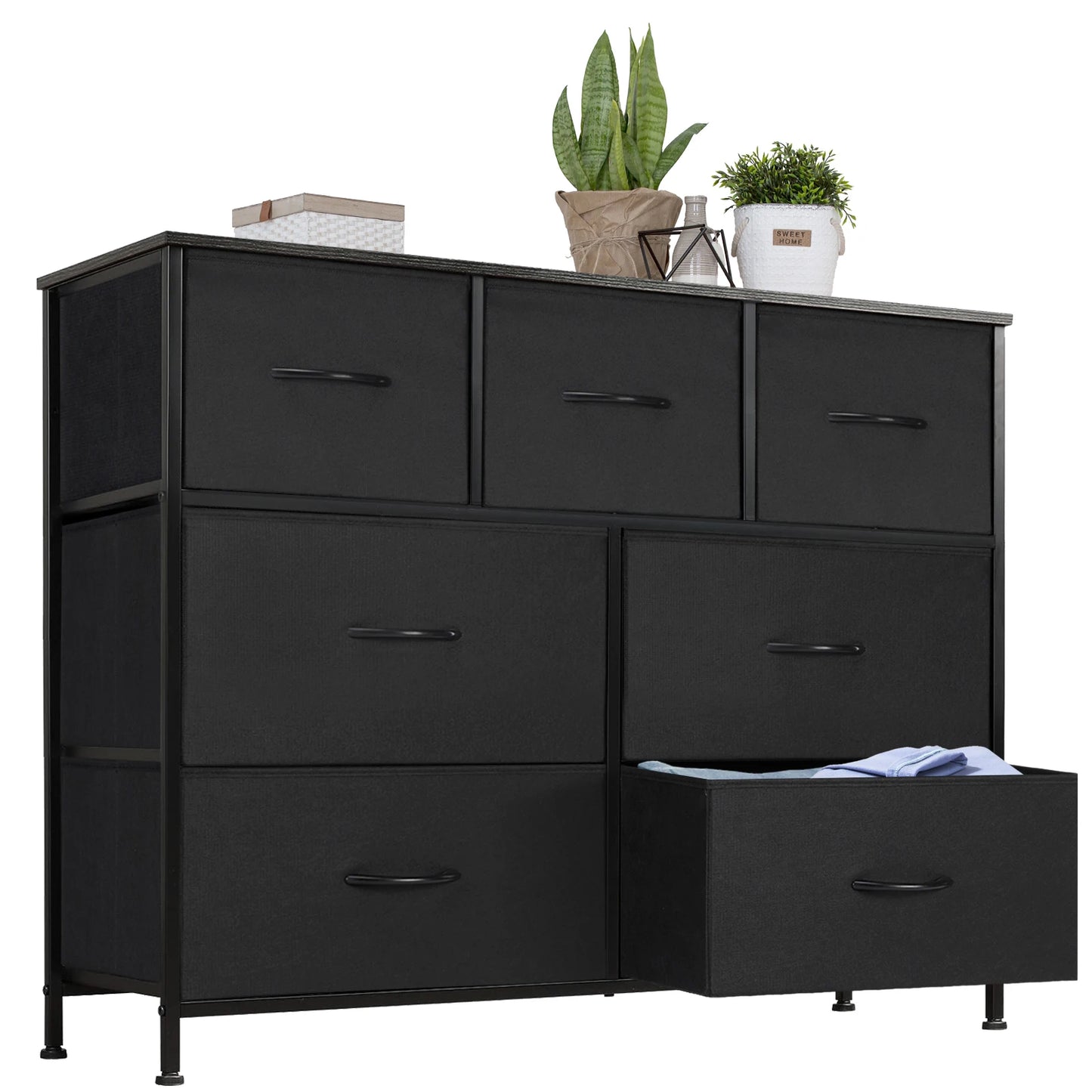 JHK Dresser With Seven Fabric Drawers Storage Cabinet