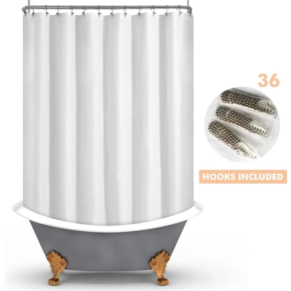 Clear PEVA Shower Curtain Liner Waterproof PVC Free Bathroom Splash Protection