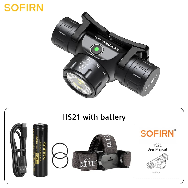 Sofirn HS21 2000 Lumen Headlamp USB Rechargeable EDC Outdoor