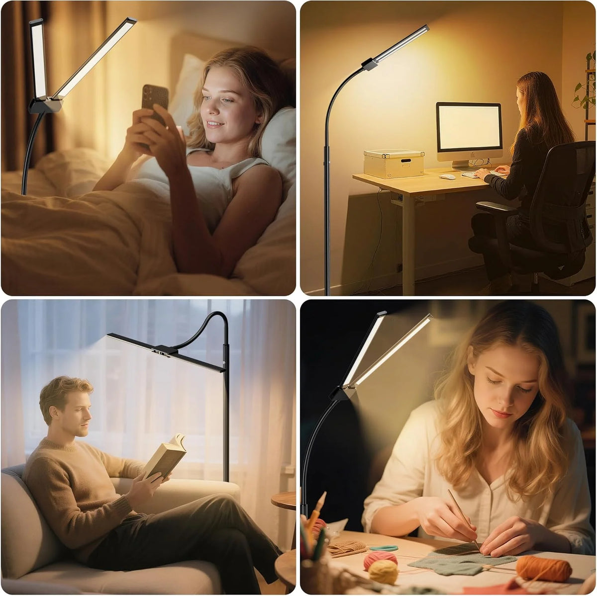 Dumiloo Adjustable LED Floor Lamp Gooseneck Dimmable 3 Color Temperatures