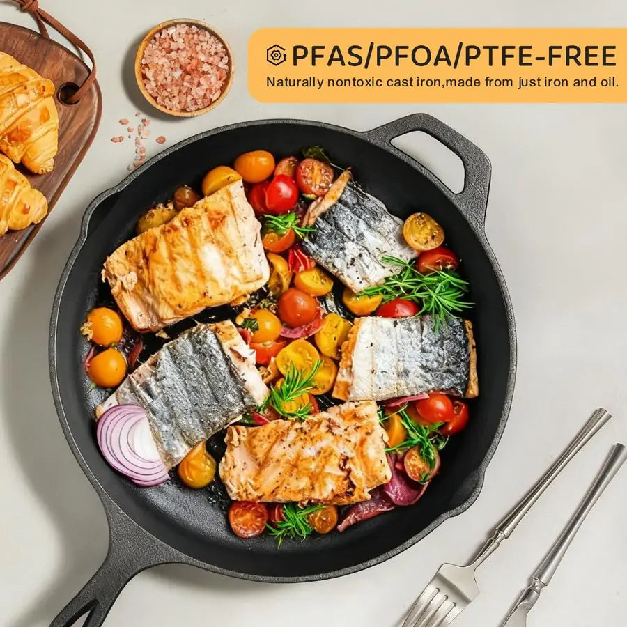 XMSJ Cast Iron Skillet Set Industrial-Grade Heavy-Duty Cookware Collection Premium