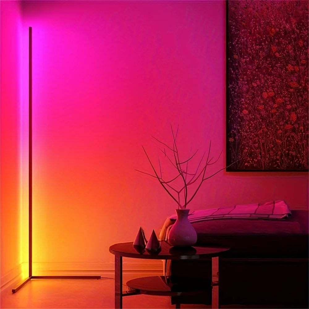 Corner Floor Lamp RGB LED UltraHighBrightness AmbientIllumination Fixture for LivingRoom