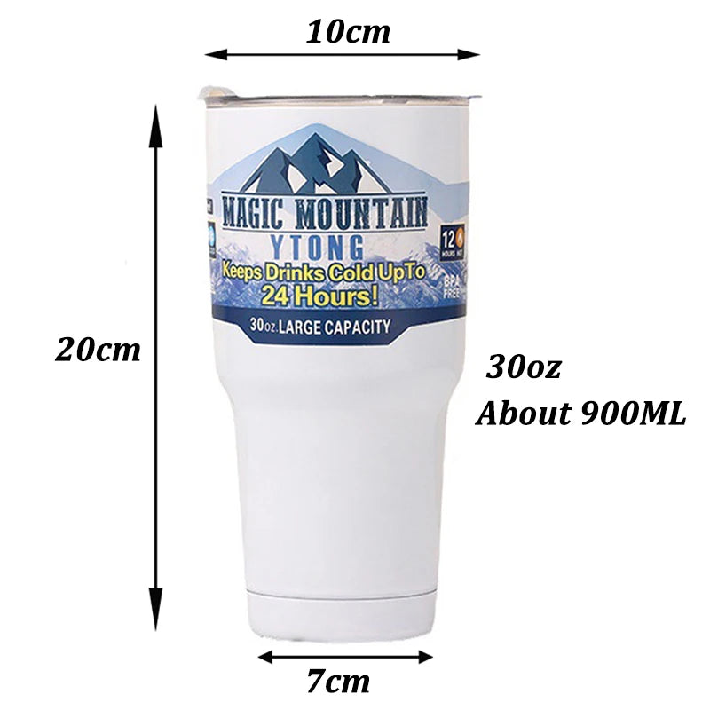 NONEDrinkware Magic Stainless Steel Vacuum Insulated Thermos Cup with Straw