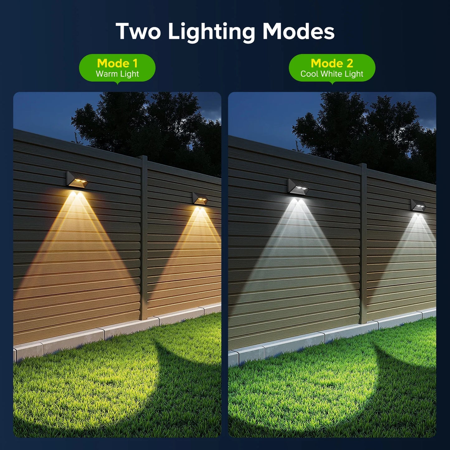 KPSTEK Solar Fence Step Lights Self Powered Weatherproof EnergyEfficient KitProPlus
