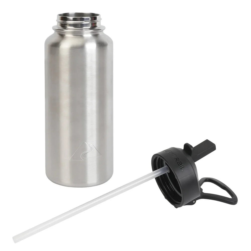 Insulated Stainless Steel Water Bottle With Flip Top Lid Vacuum Seal Durable Camping Travel