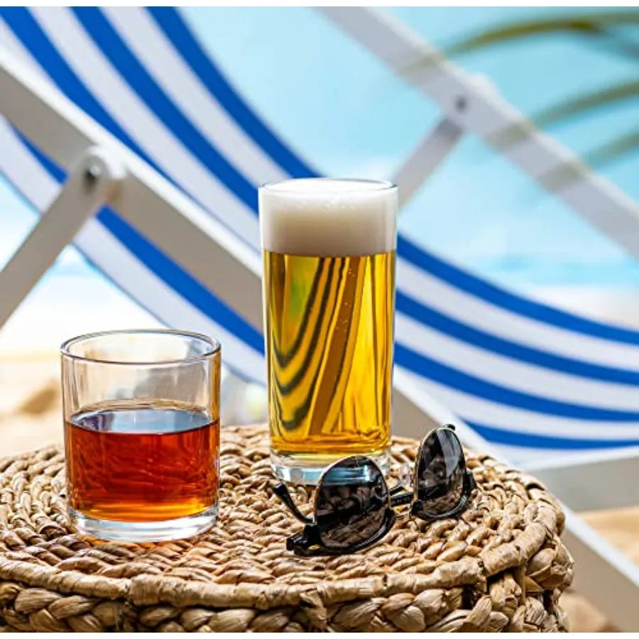 Everyday Hurricane Glass Set of 8 for Cocktails and More