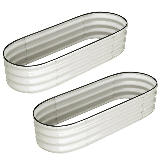 HiMISSH 2 Pack Premium Galvanized HeavyDuty Outdoor Raised GardenBedKit Planters