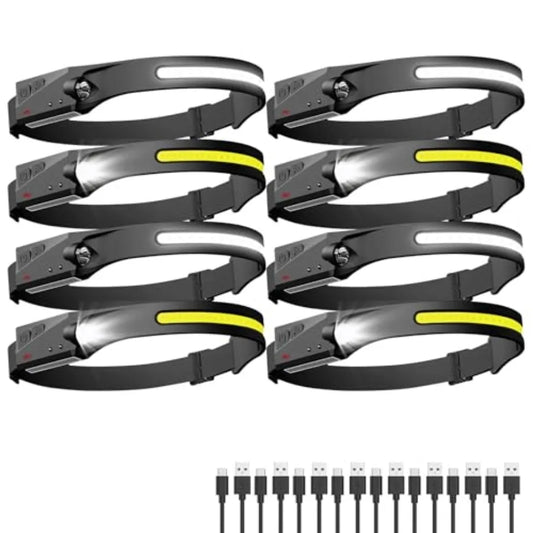 Waterproof Rechargeable LED Headlamp With Wide Beam For Hiking Camping