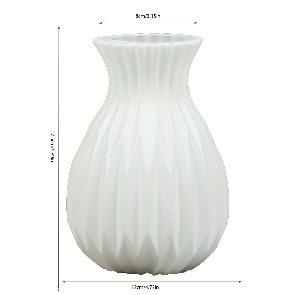 Imitation Ceramic Plastic Vase For Living Room Decor Lightweight Shatterproof Design