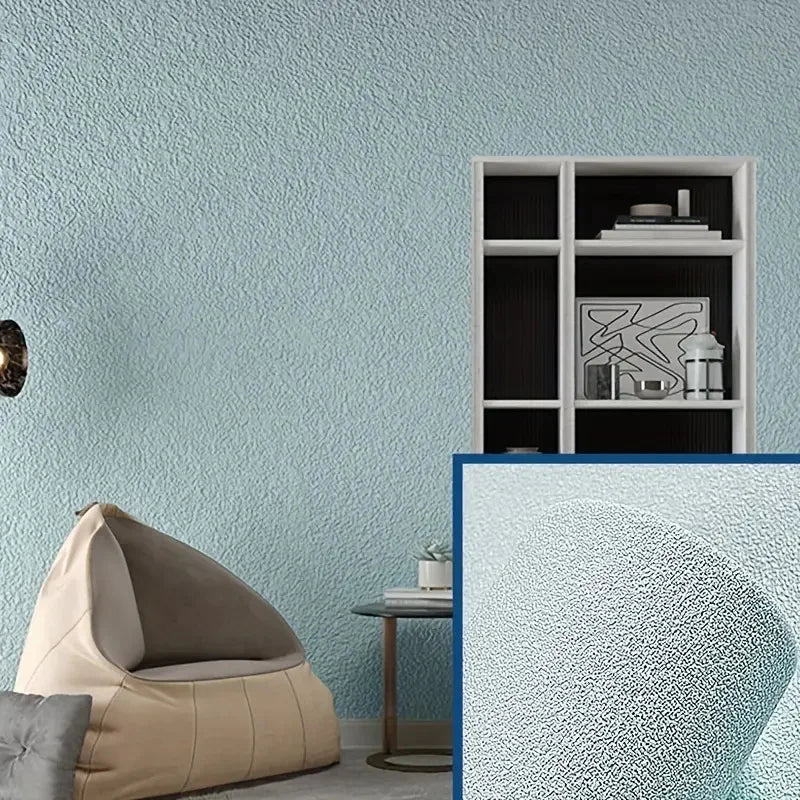 NONECN Linen 3D Foam Wallpaper Self Adhesive PVC Waterproof Wall Covering for Renovation