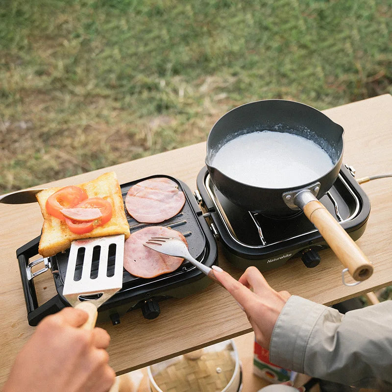 Naturehike Foldable Two Burner Gas Camping Stove With Griddle
