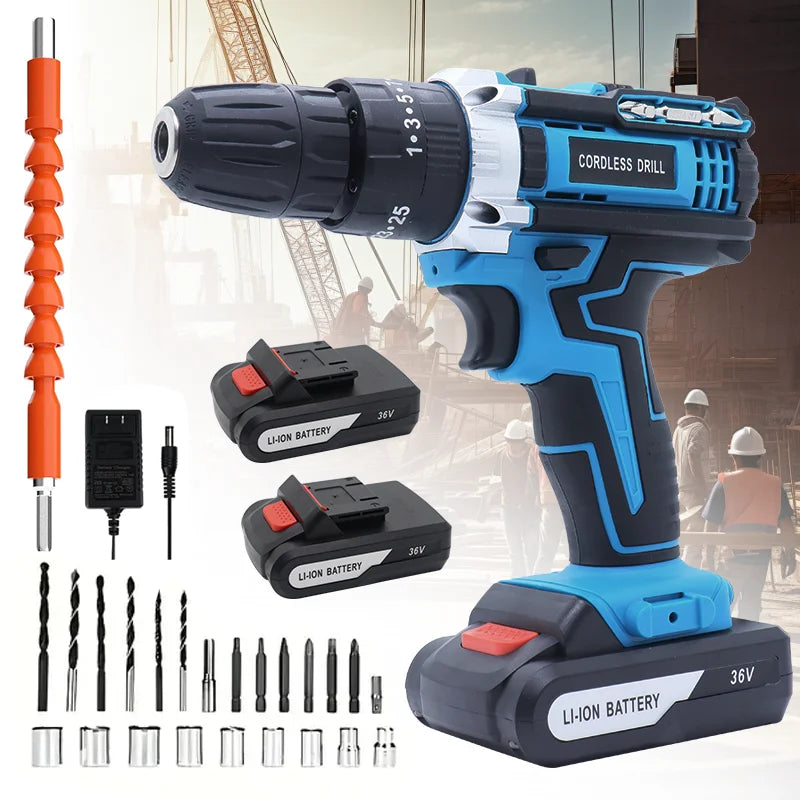 36VF Drill Combo Kit With 2 Batteries And Fast Charger