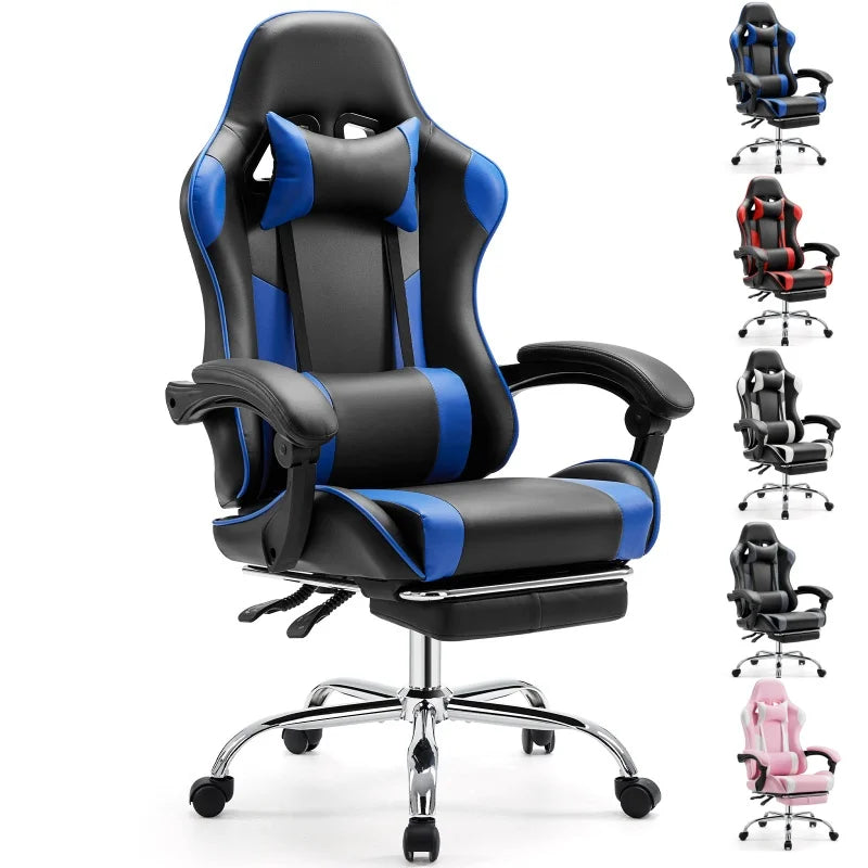 JHK Ergonomic Racing Gaming Chair Featuring Adjustable RemovableHeadrest LumbarSupport