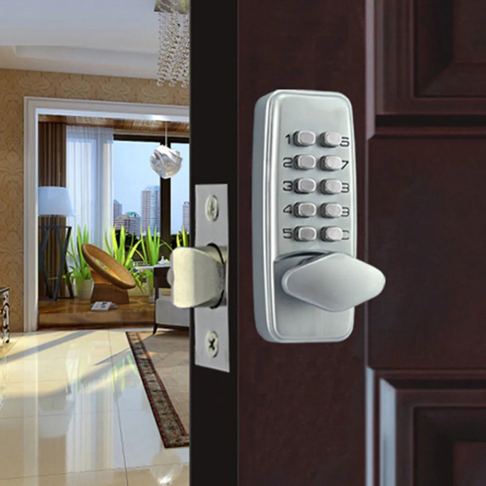 Mechanical Door Lock With Keypad Password Access For Secure Keyless Entry And Access Control