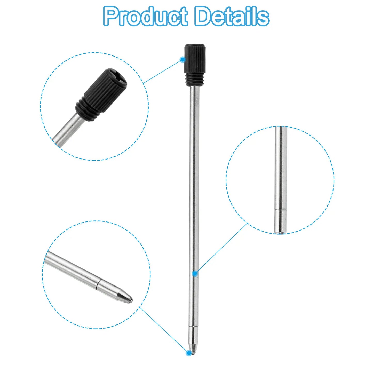 Ballpoint Pen Refills Metal Tip Interoperable Replaceable Refill Smooth Consistent