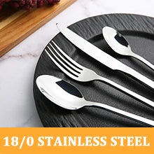 HANSMART 24PCS Stainless Steel Flatware Set for 6 with Includes Knives Forks Spoons for Home or Hotel Mirror finish processing