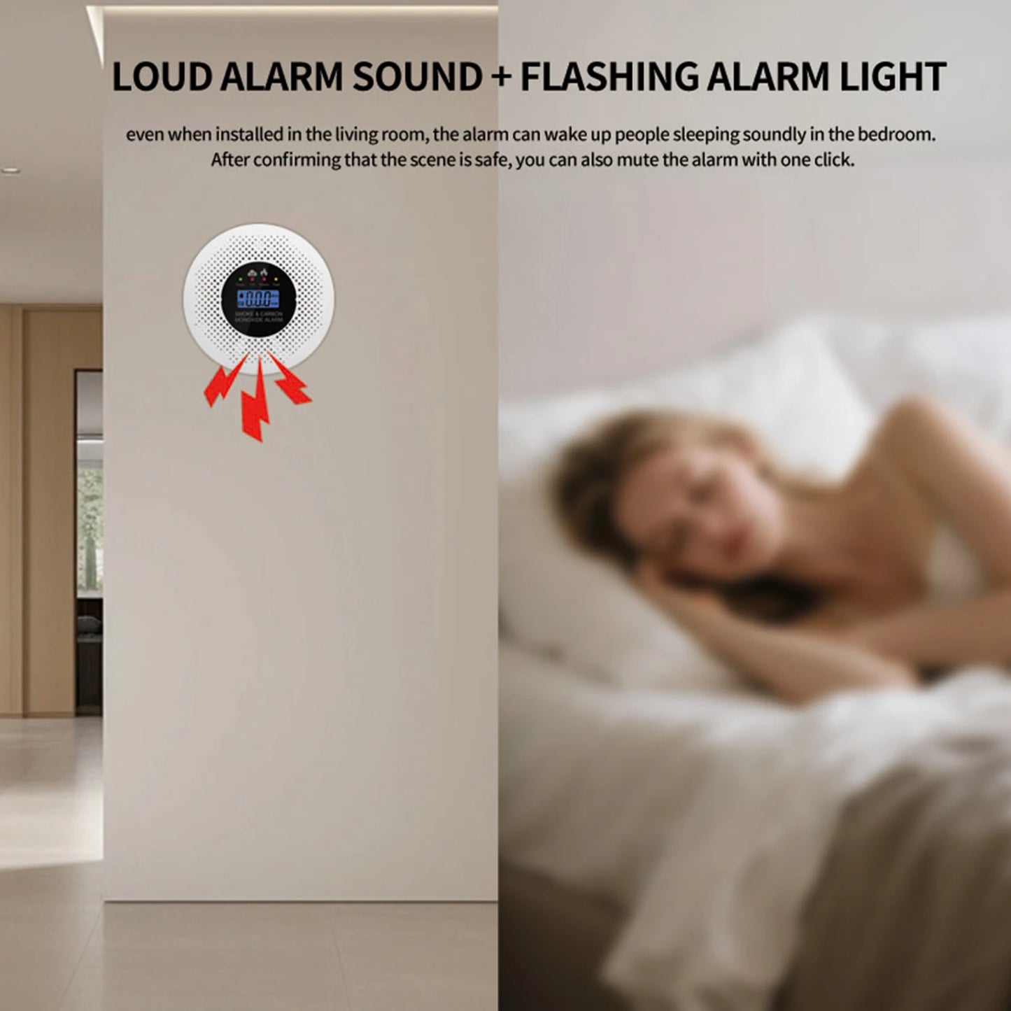 APWIKOGER 2 In 1 Smoke And Carbon Monoxide Detector With LCD Display And Fast Response Sensors