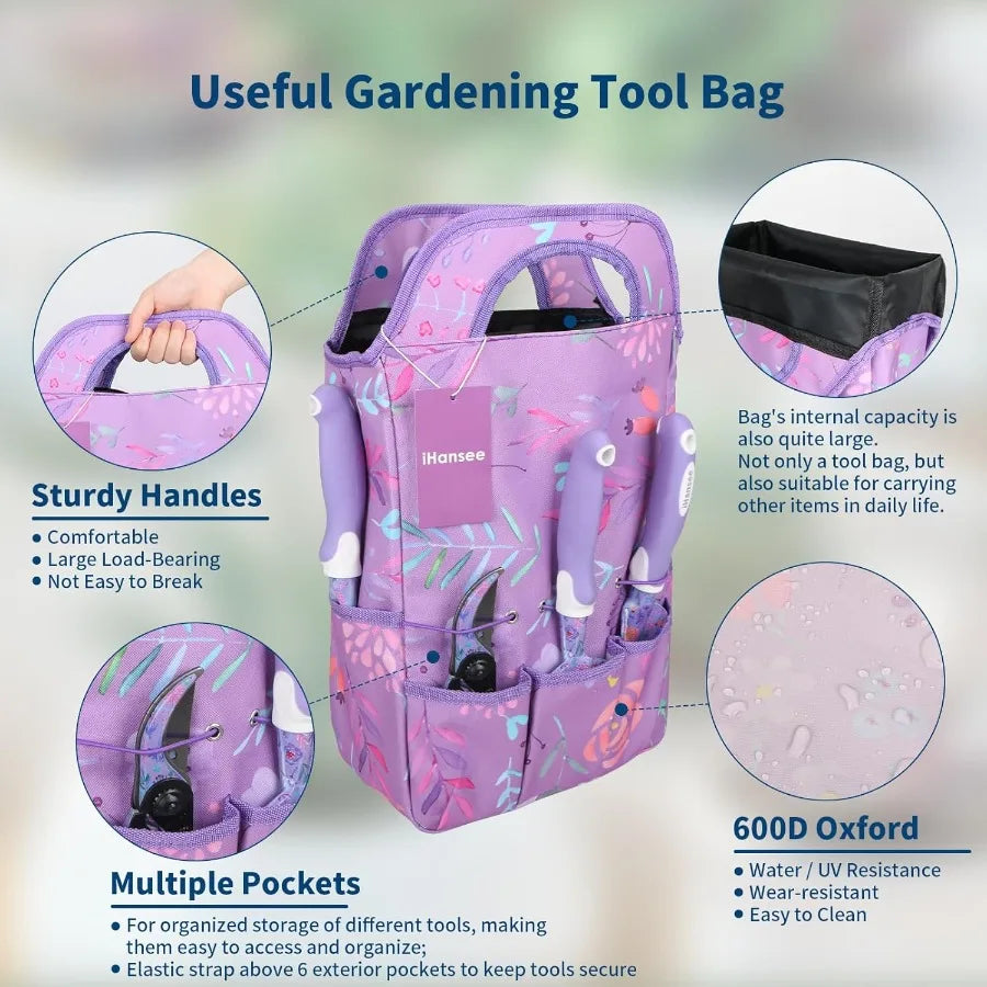 Garden Tool Set AerospaceGrade AluminumAlloy Ergonomic Non Slip Handles Weatherproof