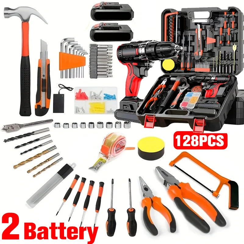 Drill Combo Kit HighPerformanceIndustrialGrade AllInOne With Two Batteries DualSpeed LED