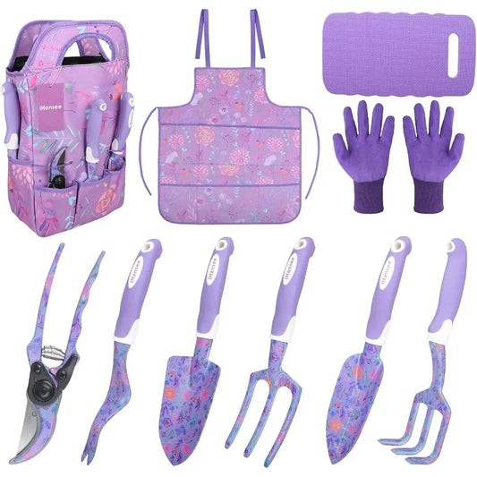 Garden Tool Set AerospaceGrade AluminumAlloy Ergonomic Non Slip Handles Weatherproof