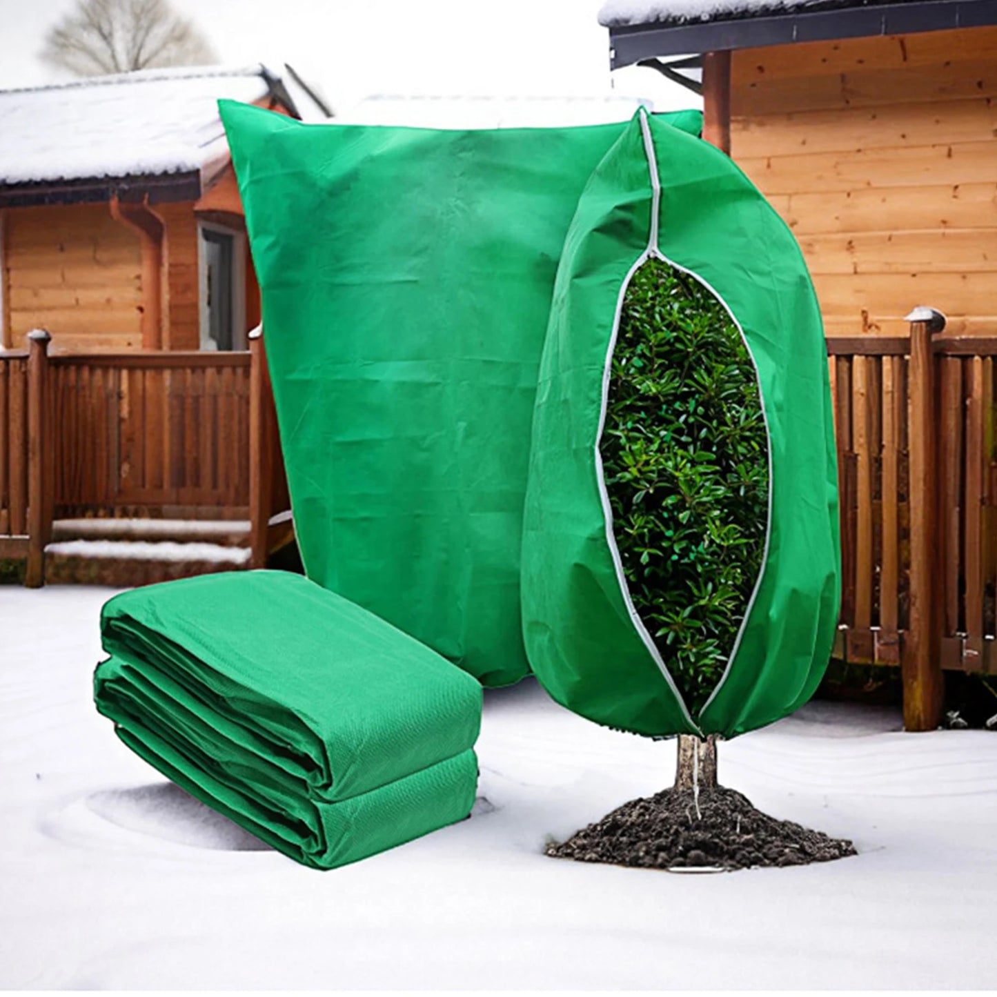 MOJOYCE Tree Covers With Drawstring Frost Blanket For Outdoor Garden Plants And Shrubs