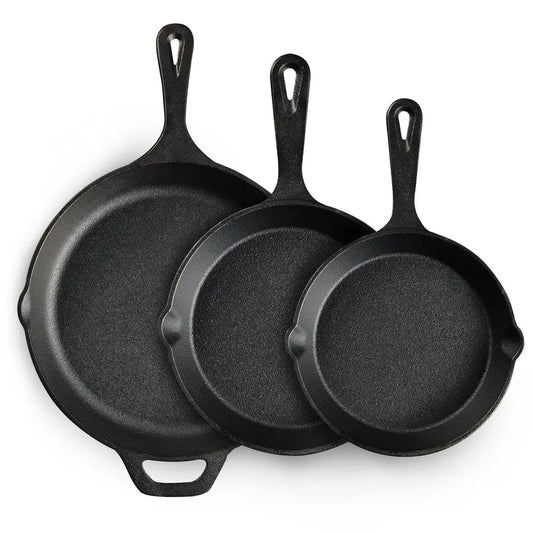 XMSJ Cast Iron Skillet Set Industrial-Grade Heavy-Duty Cookware Collection Premium