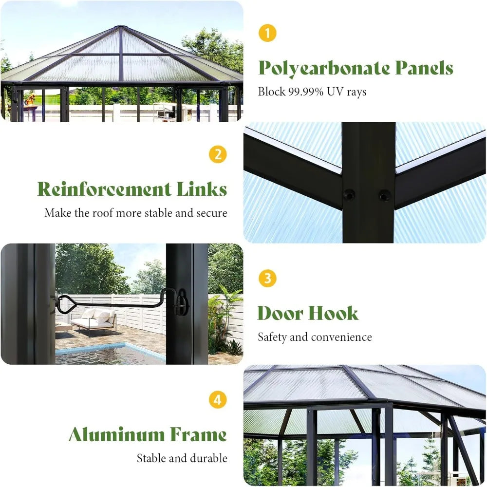 Hexagonal Aluminum Greenhouse With Quick Connect Assembly