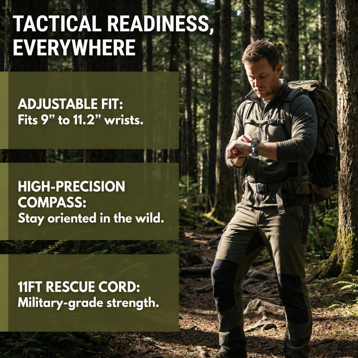 5 In 1 Survival Paracord Bracelet With Emergency Compass Whistle Fire Kit