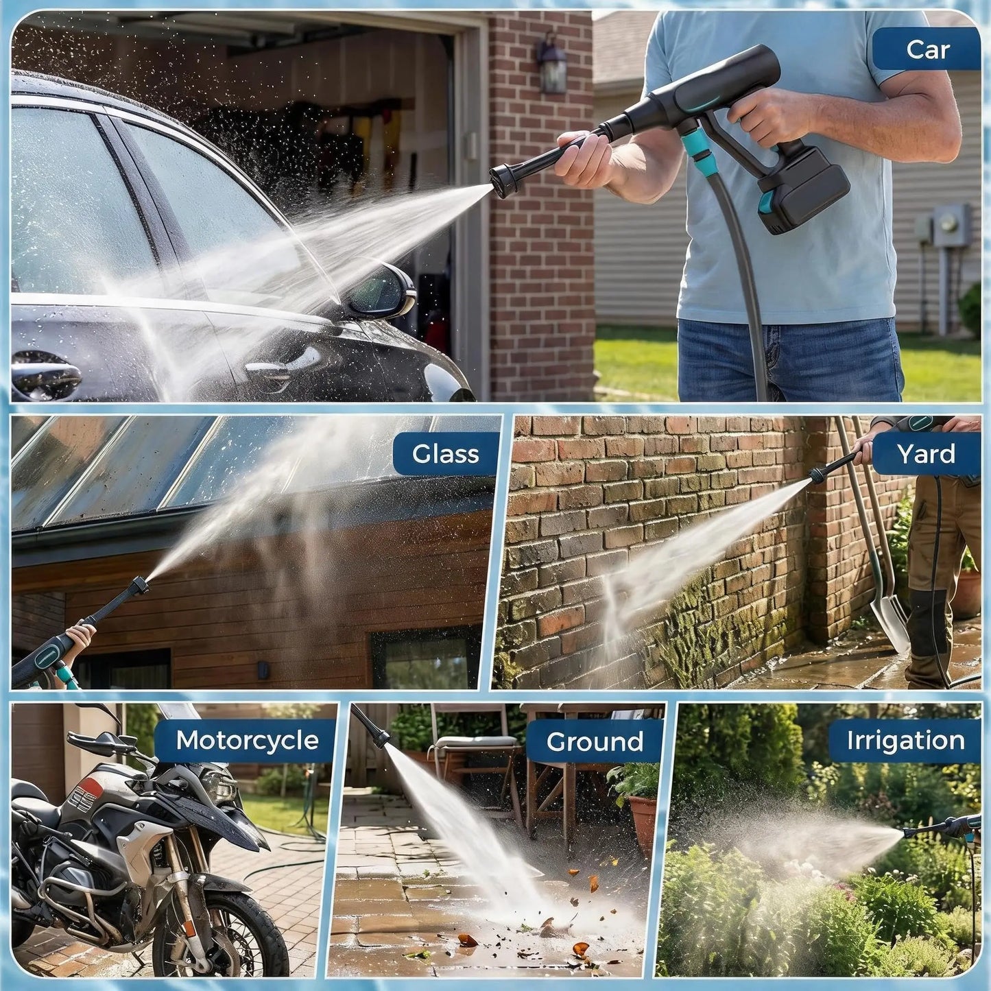 Studyset Cordless Pressure Washer 320 PSI Two Point Five GPM Foam Cannon For Outdoor Cleaning