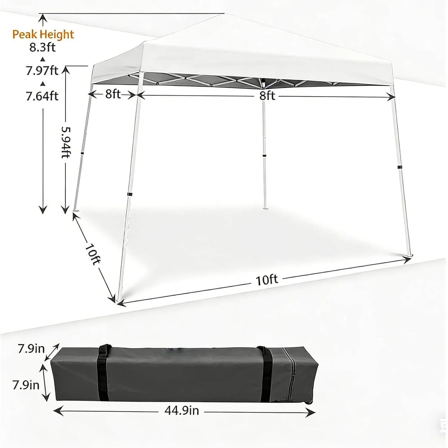 HiMISS HeavyDuty PopUp Canopy Tent Outdoor Shelter OnePushCenterLock DurableFrame