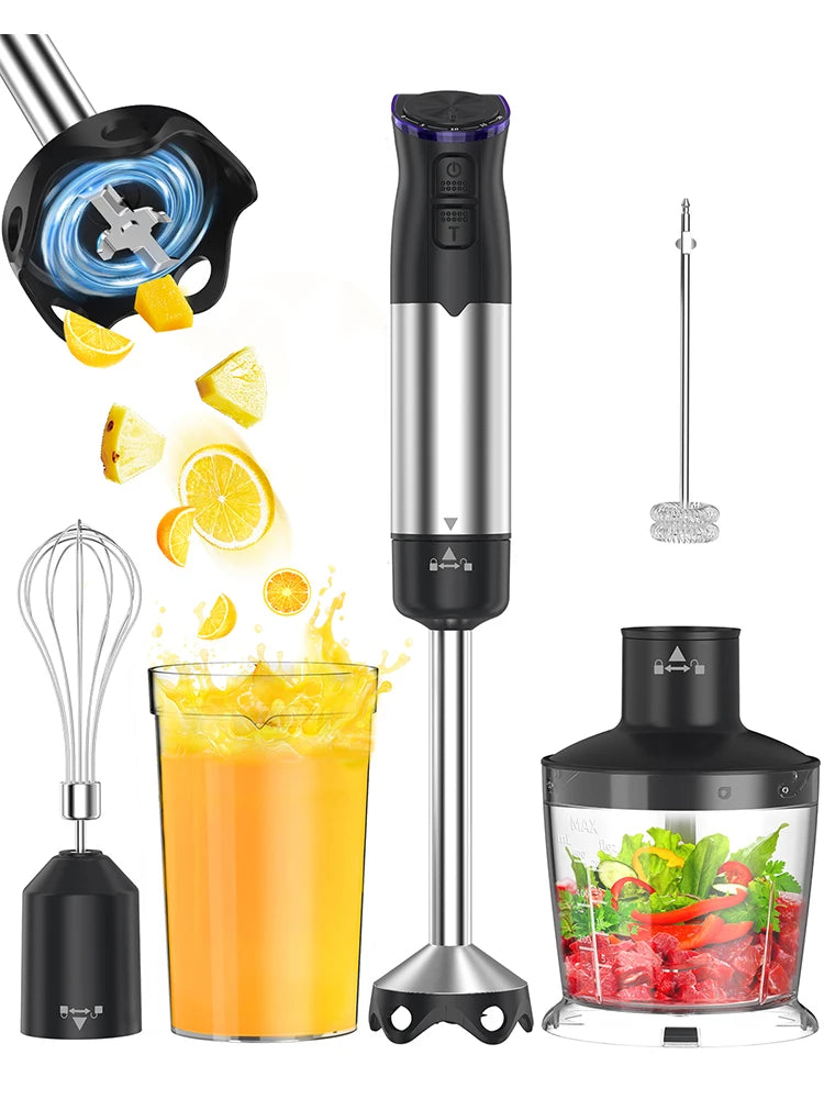 ZHIYU 1000W Electric Immersion Handheld Blender Five In One Kitchen Appliance With Stainless Steel Blades