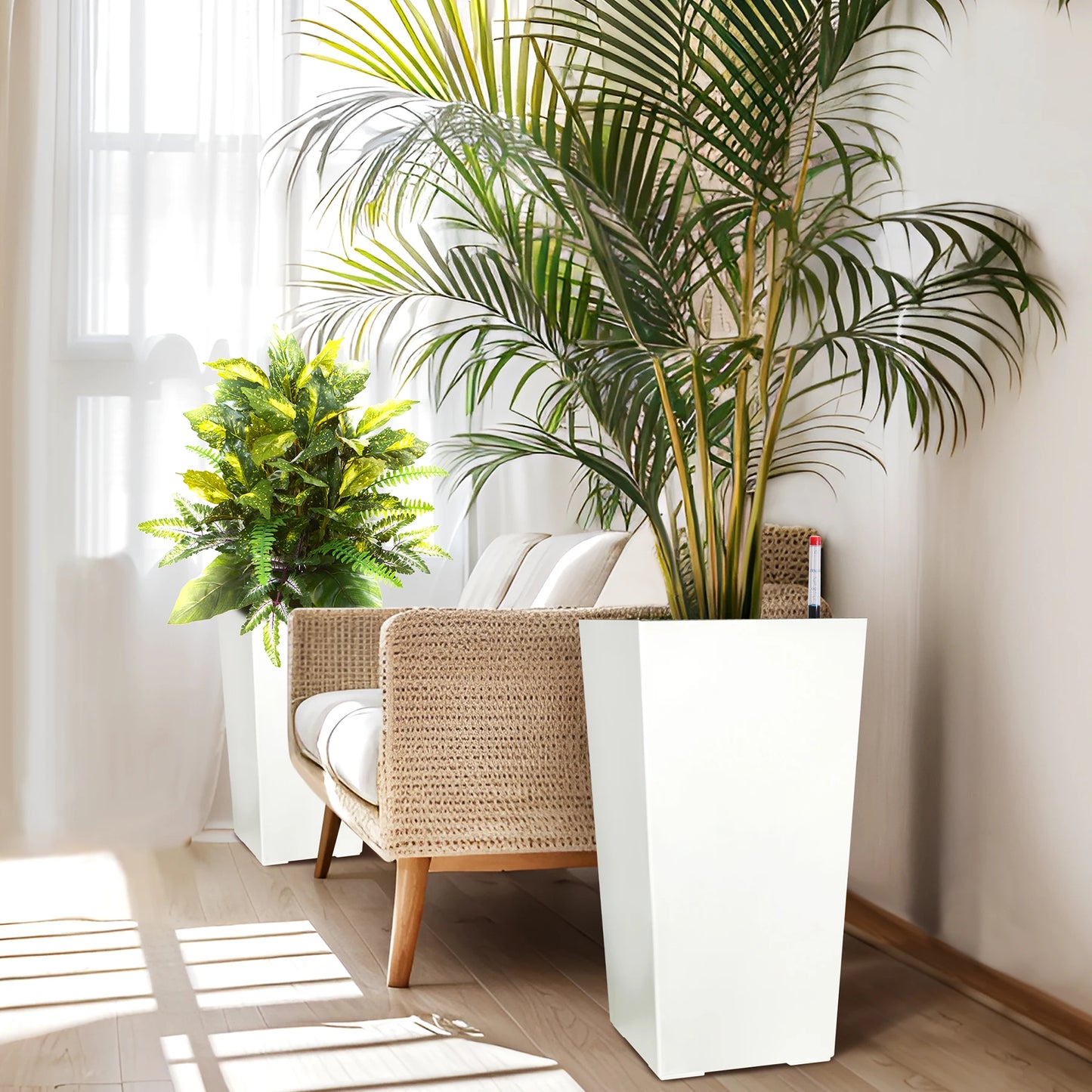Outdoor Indoor Planter Pots With Drainage Holes And Auto Watering System For Consistent Moisture Control