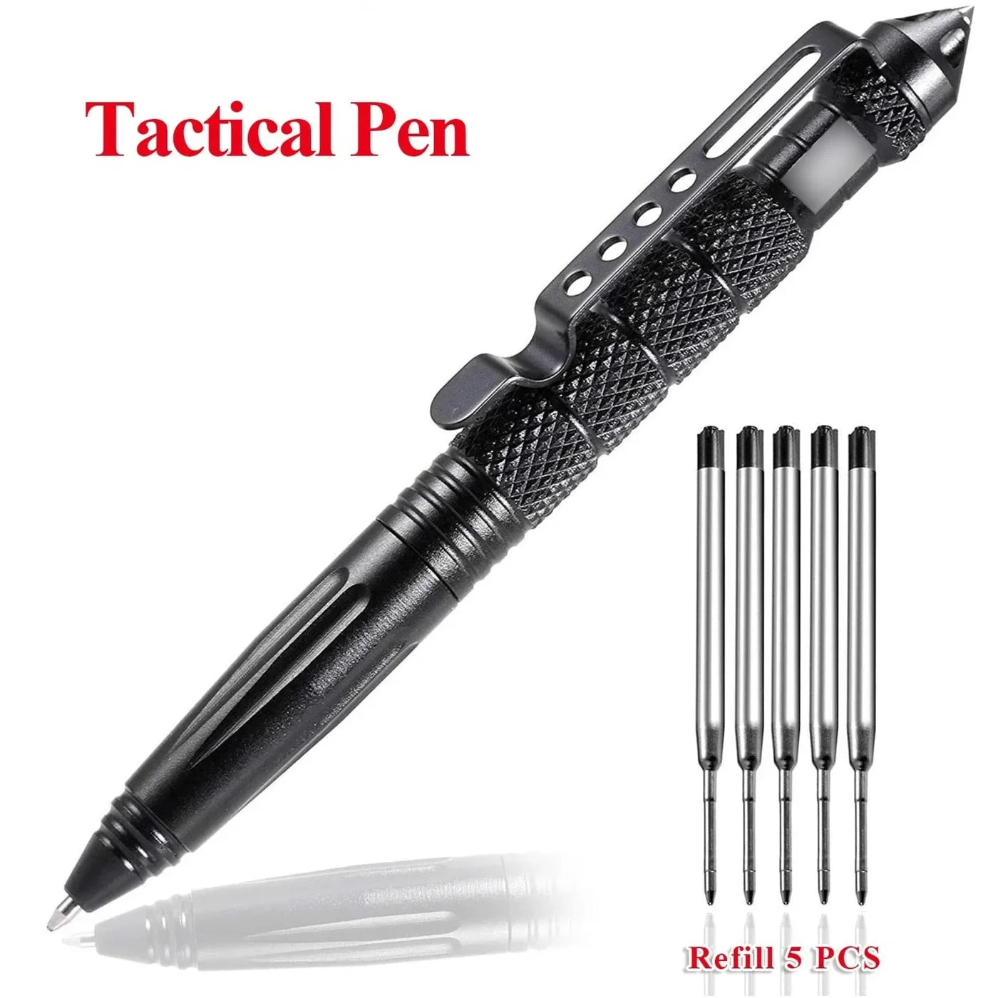 Portable Tactical Pen Self Defense Multitool AviationGrade Aluminum Glass Breaker
