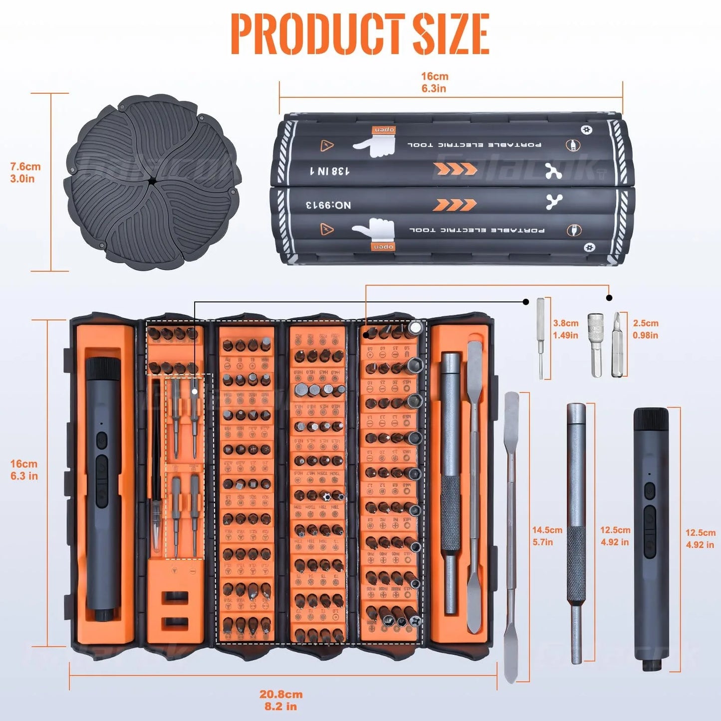 Galacok 138 In 1 Electric Precision Screwdriver Set With 122 Bits For Phones Laptops Drones Glasses And Game Consoles